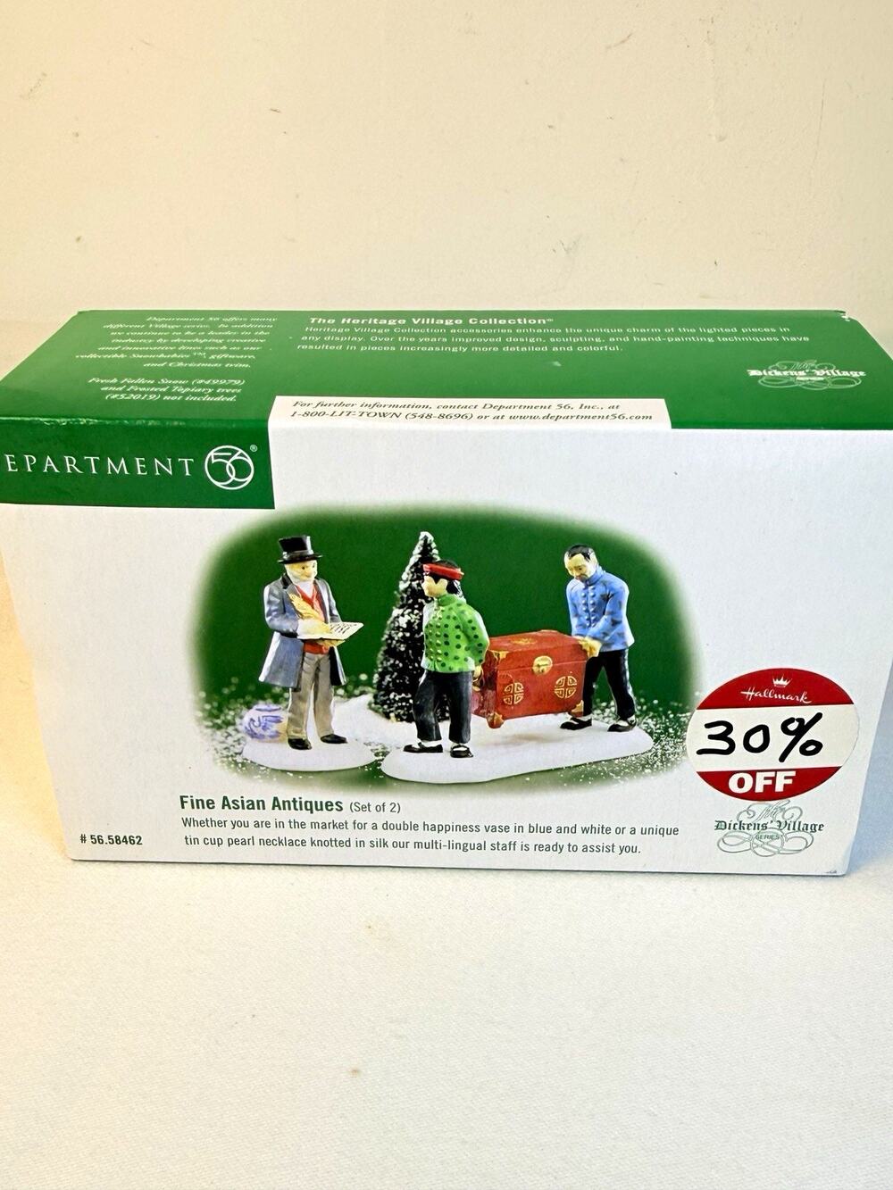 Department 56 Dickens Village Fine Asian Antiques Figurines Set of 2 Boxed 1997